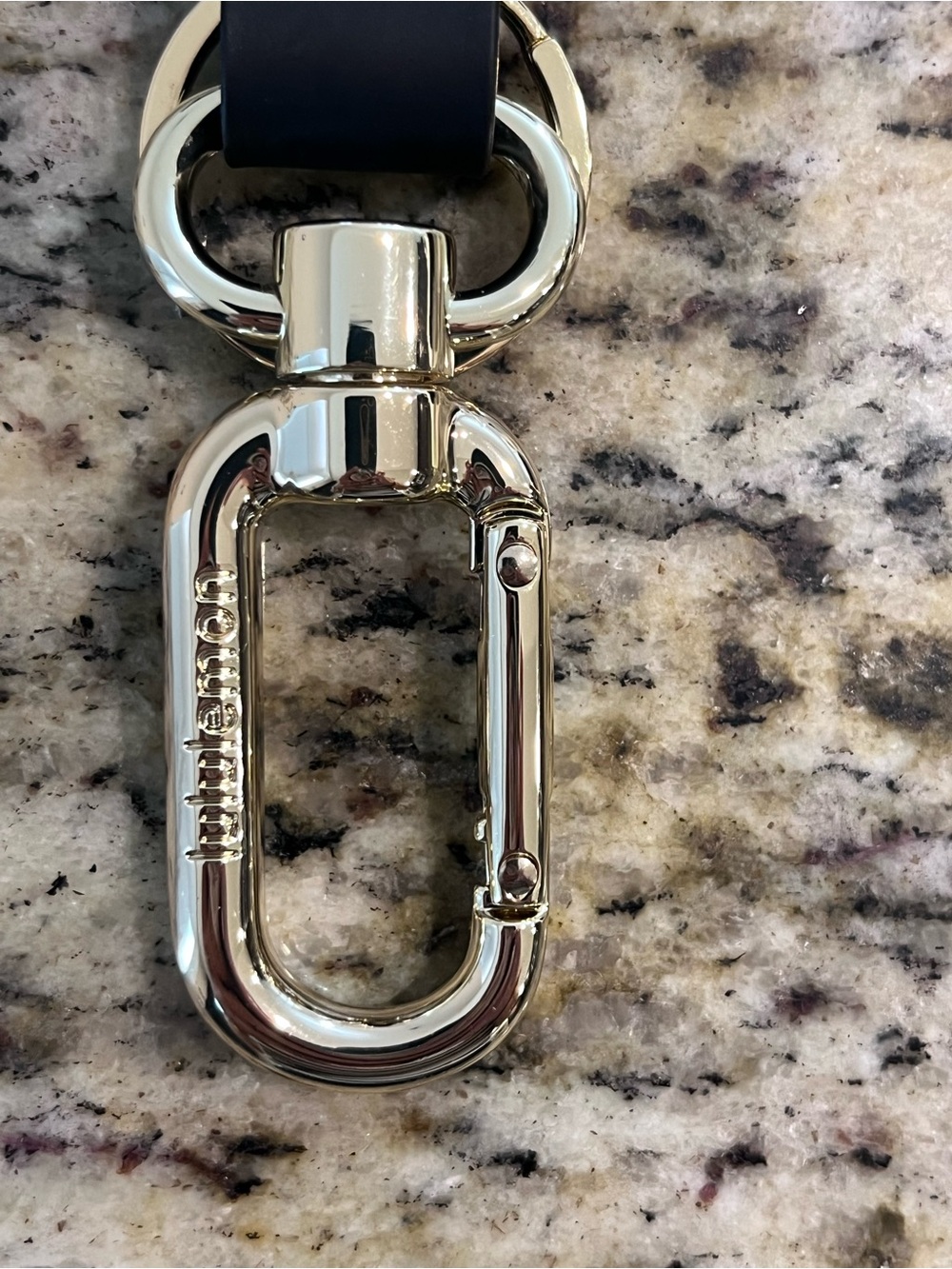 Lululemon Never Lost Key Chain Black  Gold Hardware - Picture 3 of 3